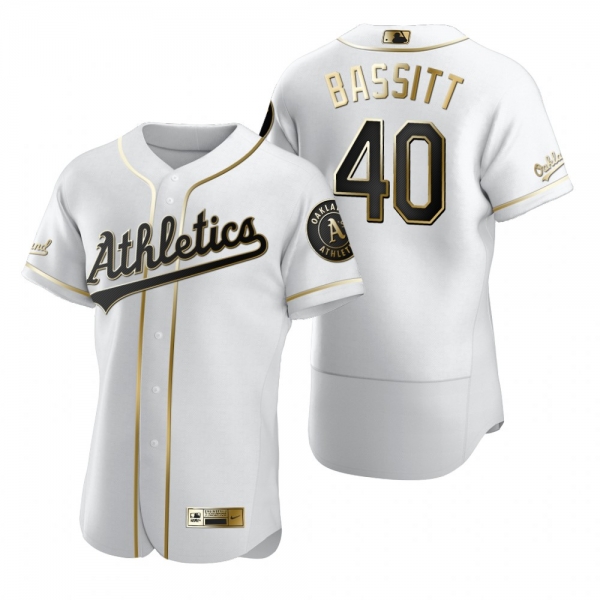 Oakland Athletics Chris Bassitt Nike White Authentic Golden Edition Jersey