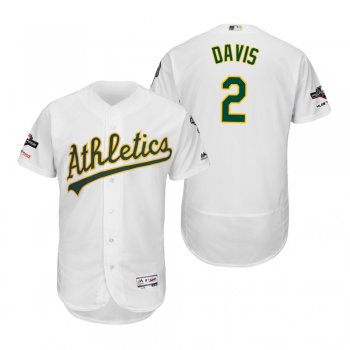 Khris Davis Oakland Athletics White 2019 Postseason Flex Base Jersey