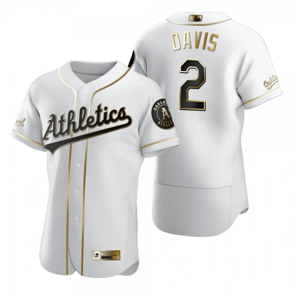 Oakland Athletics Khris Davis Nike White Authentic Golden Edition Jersey