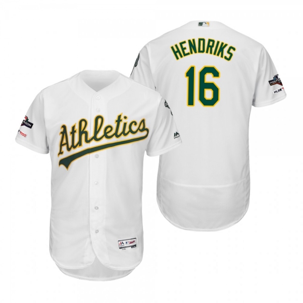 Liam Hendriks Oakland Athletics White 2019 Postseason Flex Base Jersey