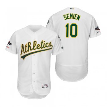 Marcus Semien Oakland Athletics White 2019 Postseason Flex Base Jersey