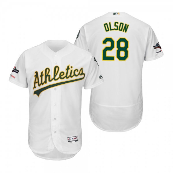 Matt Olson Oakland Athletics White 2019 Postseason Flex Base Jersey