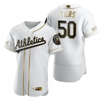 Oakland Athletics Mike Fiers Nike White Authentic Golden Edition Jersey