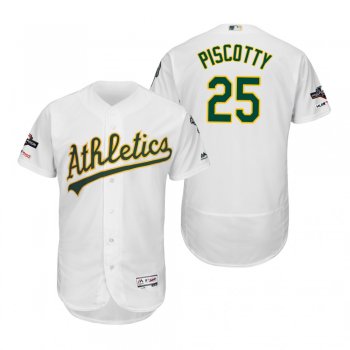 Stephen Piscotty Oakland Athletics White 2019 Postseason Flex Base Jersey