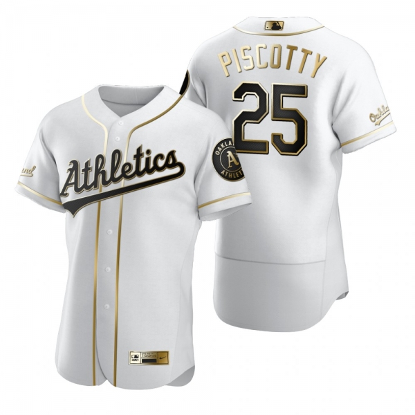 Oakland Athletics Stephen Piscotty Nike White Authentic Golden Edition Jersey