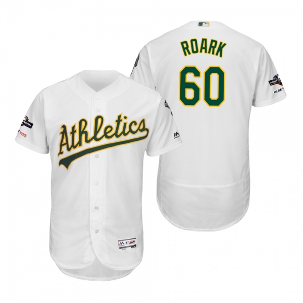 Tanner Roark Oakland Athletics White 2019 Postseason Flex Base Jersey