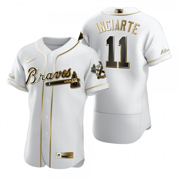 Atlanta Braves Ender Inciarte Nike White Authentic Golden Edition Jersey