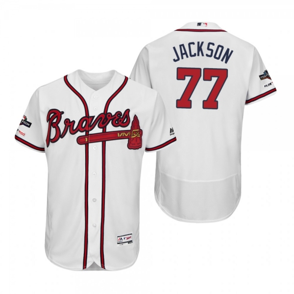 Luke Jackson Atlanta Braves White 2019 Postseason Flex Base Jersey