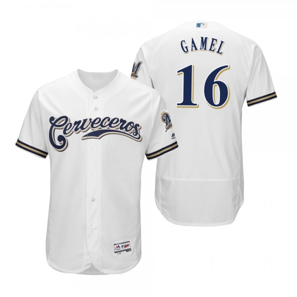 Ben Gamel Milwaukee Brewers White Hispanic Heritage Flex Base Jersey