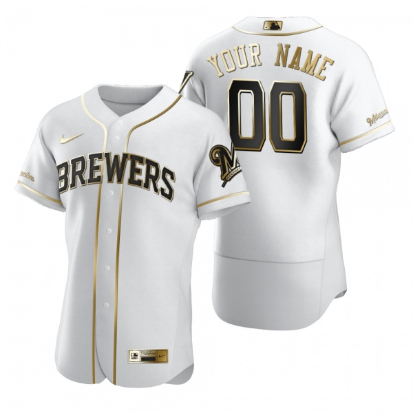 Milwaukee Brewers Custom Nike White Authentic Golden Edition Jersey