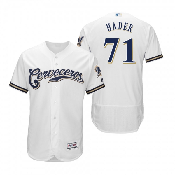 Josh Hader Milwaukee Brewers White Hispanic Heritage Flex Base Jersey