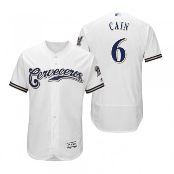 Lorenzo Cain Milwaukee Brewers White Hispanic Heritage Flex Base Jersey