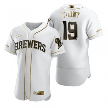 Milwaukee Brewers Robin Yount Nike White Authentic Golden Edition Jersey