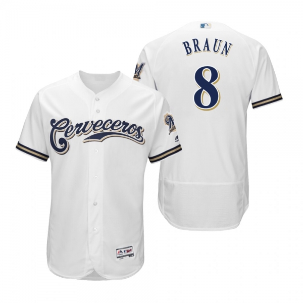 Ryan Braun Milwaukee Brewers White Hispanic Heritage Flex Base Jersey