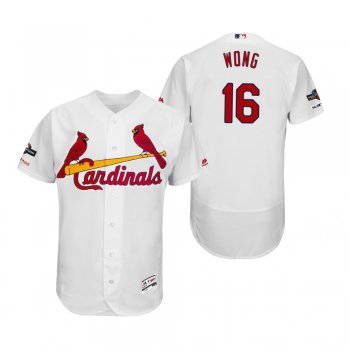 Kolten Wong St. Louis Cardinals White 2019 Postseason Flex Base Jersey