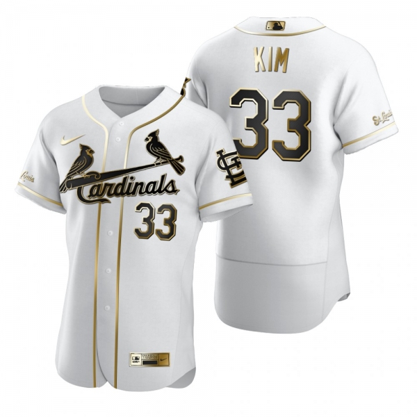 St. Louis Cardinals Kwang Hyun Kim Nike White Authentic Golden Edition Jersey