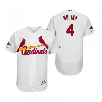 Yadier Molina St. Louis Cardinals White 2019 Postseason Flex Base Jersey