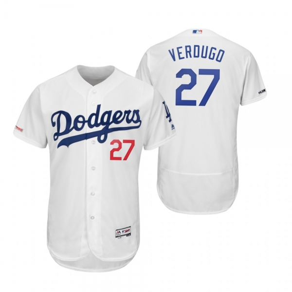 Alex Verdugo #27 Los Angeles Dodgers White Flex Base Jersey