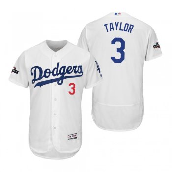 Chris Taylor Los Angeles Dodgers White 2019 Postseason Flex Base Jersey