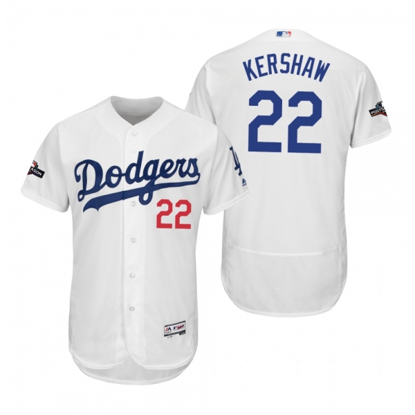 Clayton Kershaw Los Angeles Dodgers White 2019 Postseason Flex Base Jersey