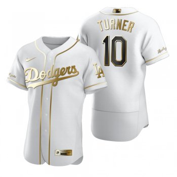 Los Angeles Dodgers Justin Turner Nike White Authentic Golden Edition Jersey