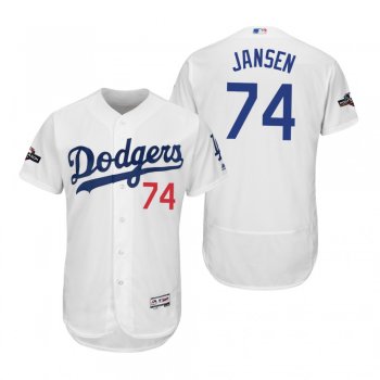 Kenley Jansen Los Angeles Dodgers White 2019 Postseason Flex Base Jersey