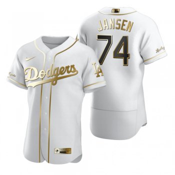 Los Angeles Dodgers Kenley Jansen Nike White Authentic Golden Edition Jersey