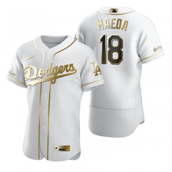 Los Angeles Dodgers Kenta Maeda Nike White Authentic Golden Edition Jersey