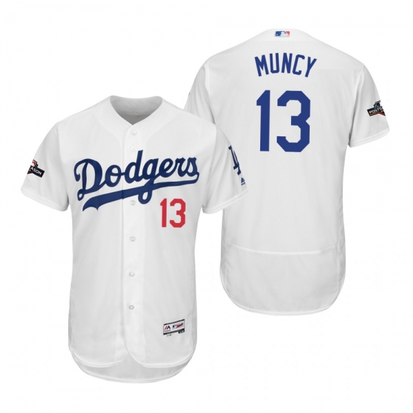 Max Muncy Los Angeles Dodgers White 2019 Postseason Flex Base Jersey