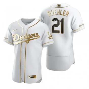 Los Angeles Dodgers Walker Buehler Nike White Authentic Golden Edition Jersey