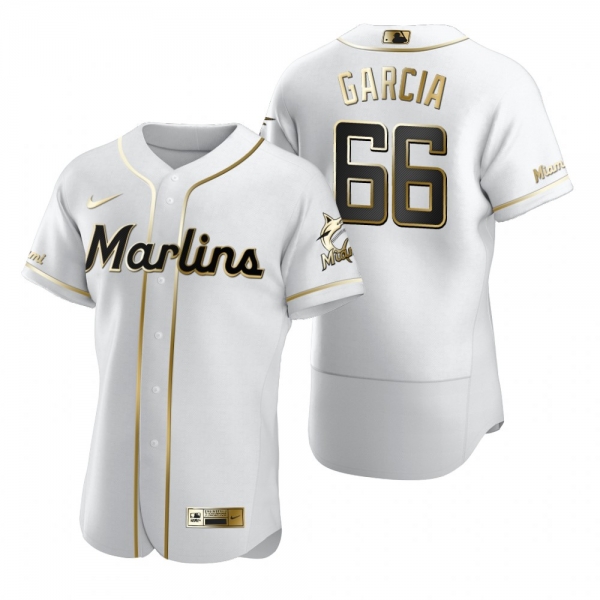 Miami Marlins Jarlin Garcia Nike White Authentic Golden Edition Jersey