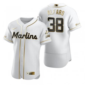 Miami Marlins Jorge Alfaro Nike White Authentic Golden Edition Jersey