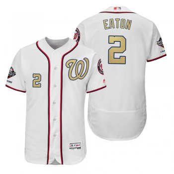 Adam Eaton Washington Nationals White 2019 Gold Program World Series Champions Flex Base Jersey