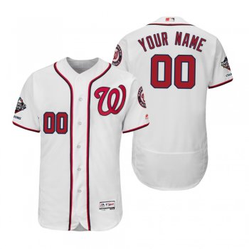 Custom Washington Nationals White 2019 World Series Champions Flex Base Jersey