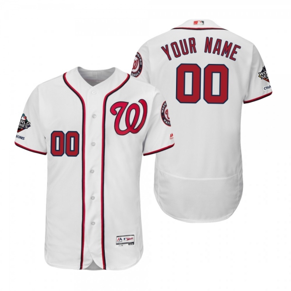 Custom Washington Nationals White 2019 World Series Champions Flex Base Jersey