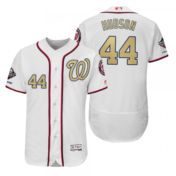 Daniel Hudson Washington Nationals White 2019 Gold Program World Series Champions Flex Base Jersey