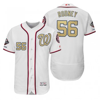 Fernando Rodney Washington Nationals White 2019 Gold Program World Series Champions Flex Base Jersey