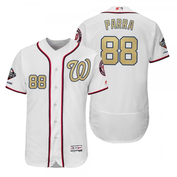 Gerardo Parra Washington Nationals White 2019 Gold Program World Series Champions Flex Base Jersey