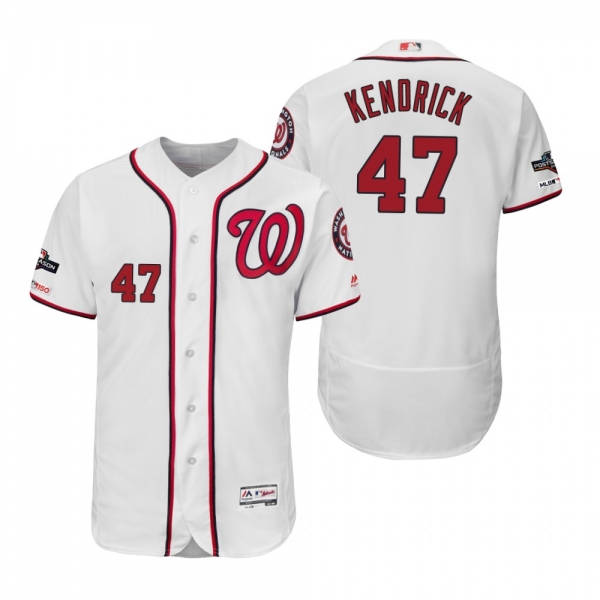 Howie Kendrick Washington Nationals White 2019 Postseason Flex Base Jersey