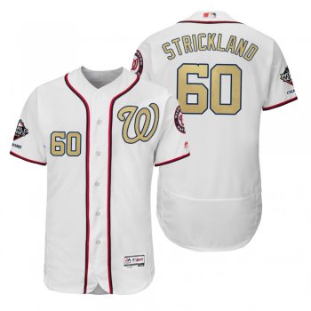 Hunter Strickland Washington Nationals White 2019 Gold Program World Series Champions Flex Base Jersey