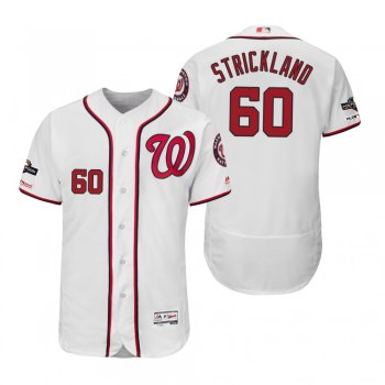 Hunter Strickland Washington Nationals White 2019 Postseason Flex Base Jersey