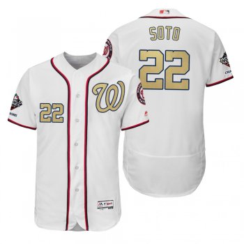 Juan Soto Washington Nationals White 2019 Gold Program World Series Champions Flex Base Jersey