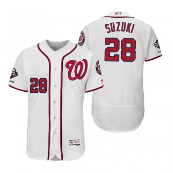 Kurt Suzuki Washington Nationals White 2019 World Series Champions Flex Base Jersey