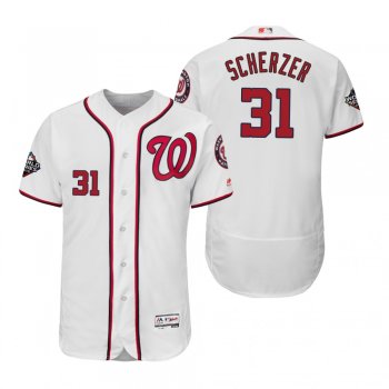 Max Scherzer Washington Nationals White 2019 World Series Flex Base Jersey