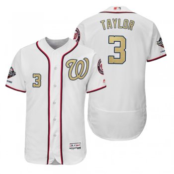 Michael A. Taylor Washington Nationals White 2019 Gold Program World Series Champions Flex Base Jersey