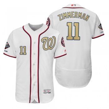 Ryan Zimmerman Washington Nationals White 2019 Gold Program World Series Champions Flex Base Jersey