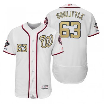 Sean Doolittle Washington Nationals White 2019 Gold Program World Series Champions Flex Base Jersey