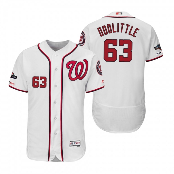 Sean Doolittle Washington Nationals White 2019 Postseason Flex Base Jersey