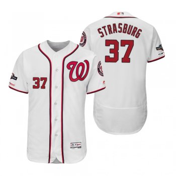 Stephen Strasburg Washington Nationals White 2019 Postseason Flex Base Jersey