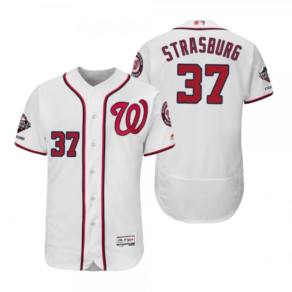 Stephen Strasburg Washington Nationals White 2019 World Series Champions Flex Base Jersey